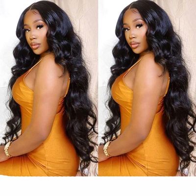 13x4 13x6 Transparent Lace Front Body Wave Wig, 30 32 34 36 Inch, 4x4 Closure, 360 Human Hair Lace Front Wig, 13x4 HD Lace, 32 Inch, 180% Density