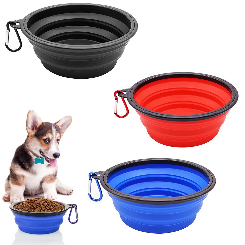 KOLZEMV Foldable Travel Bowl for Dogs and Cats
