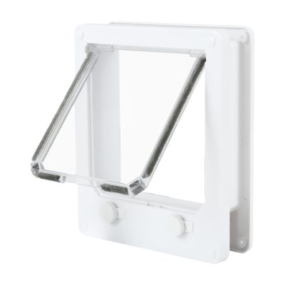 White Weatherproof Wall-Mounted Dog Door and Cat Flap