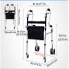 EPOTRDCV Foldable Senior Rollator with Wheels, Seat, Adjustable Height, 180 kg Capacity view 3