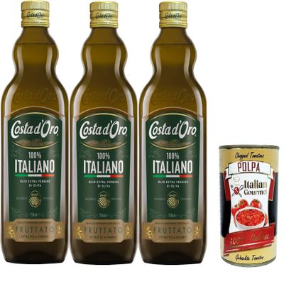 Italian Gourmet Extra Virgin Olive Oil, 3 x 750 ml