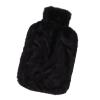 Nurnesy Hot Water Bottle with Plush Cover, 2 L Hot and Cold Compress Bag, Hand and Foot Warmer, Ideal for Menstrual Cramps, Neck and Shoulder Pain (Black) view 1