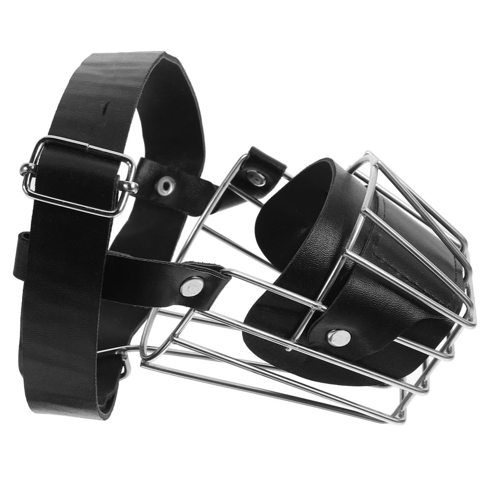 Adjustable Black Stainless Steel Dog Muzzle for Puppies
