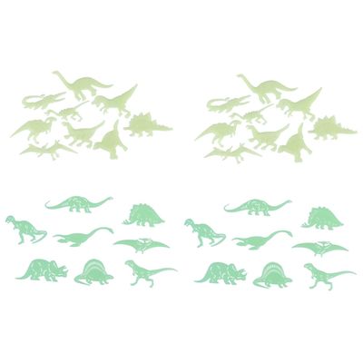 Glow-in-the-Dark Dinosaur Wall Stickers, 4 Pieces, for Kids' Rooms