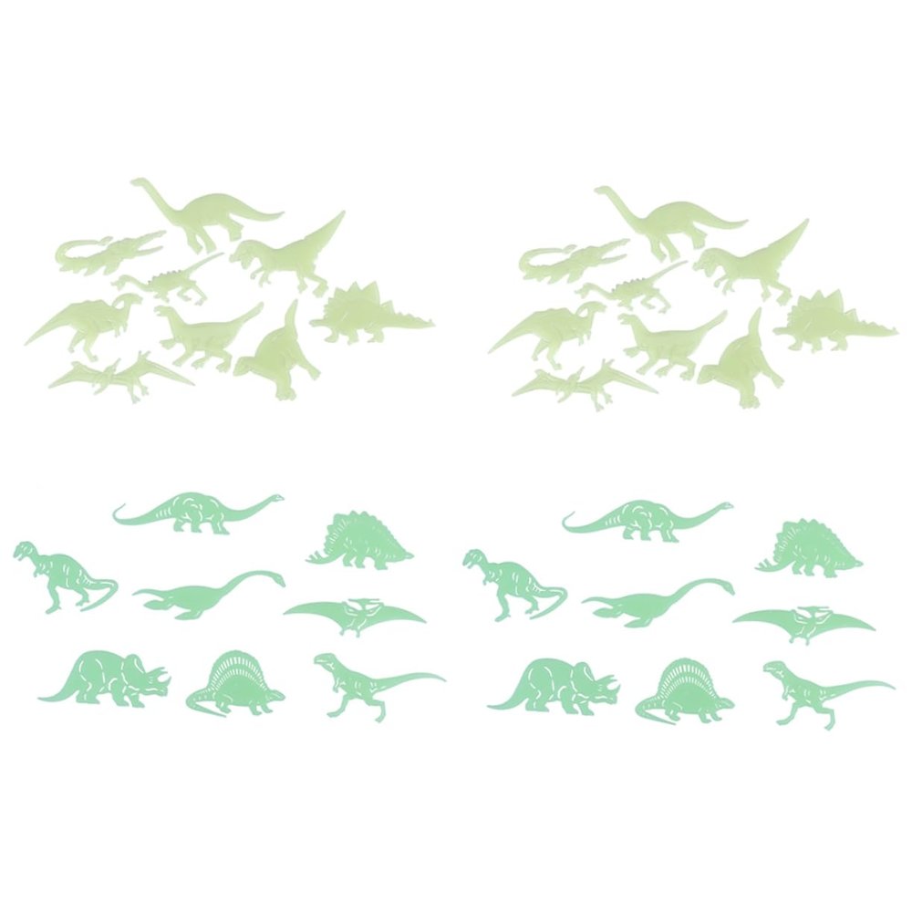Glow-in-the-Dark Dinosaur Wall Stickers, 4 Pieces, for Kids' Rooms