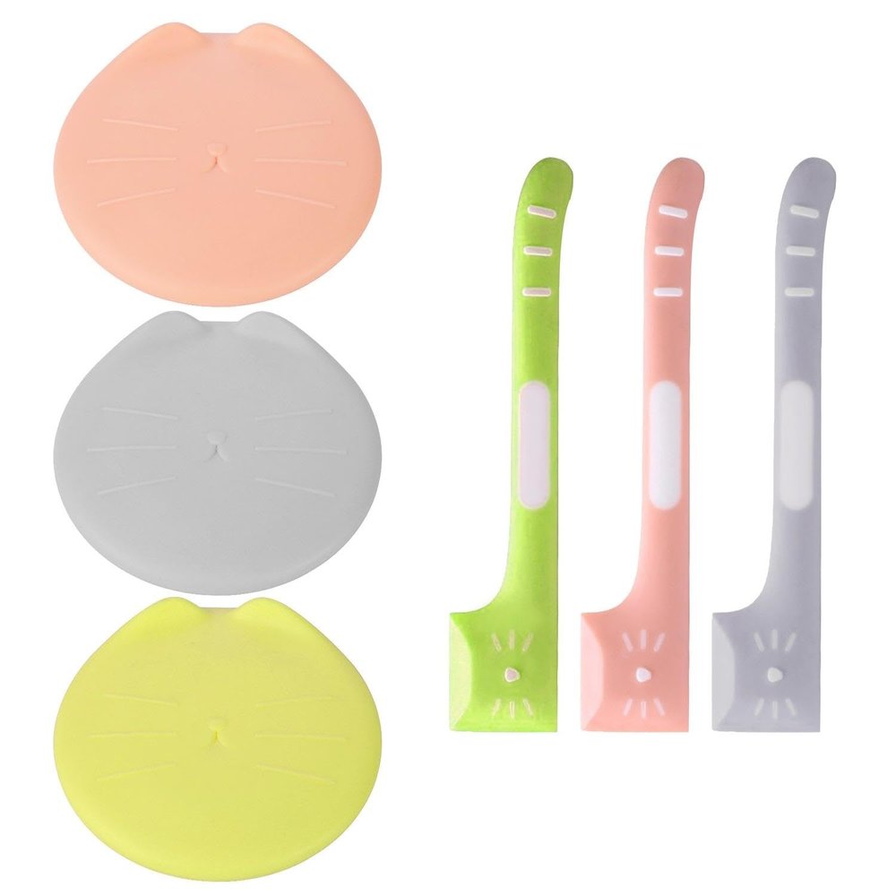 Pet Food Storage Set - 3 Spoons & 3 Lids