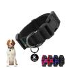 Adjustable Puppy Collar 20-30cm for Small to Medium Dogs and Cats - Soft Cotton Material with Removable Tag - Black-XS view 1