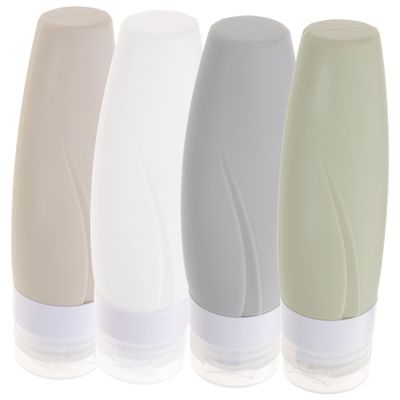Baluue 90 mL Silicone Travel Bottles, 4-Pack, Assorted Colors