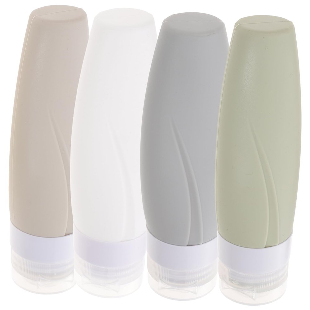 Baluue 90 mL Silicone Travel Bottles, 4-Pack, Assorted Colors