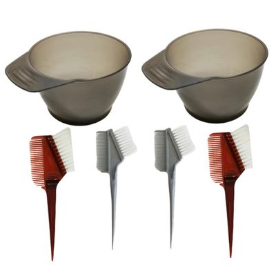 AUTSUPPL 6-Piece Hair Dyeing Set, Random Style, with Hair Dye Bowls and Comb, Plastic, Washable and Reusable, Random Color