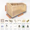 Pet Cage with Feeding Box, Habitat and Play Area, Top-Opening Hamster Cage, 60 x 40 x 40 cm view 3