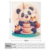 Fox and Panda Birthday Cake Flannel Fleece Blanket, Soft Blanket for Couch, Bed, or Sofa, 100 x 130 cm view 2