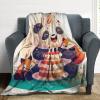 Fox and Panda Birthday Cake Flannel Fleece Blanket, Soft Blanket for Couch, Bed, or Sofa, 100 x 130 cm view 4