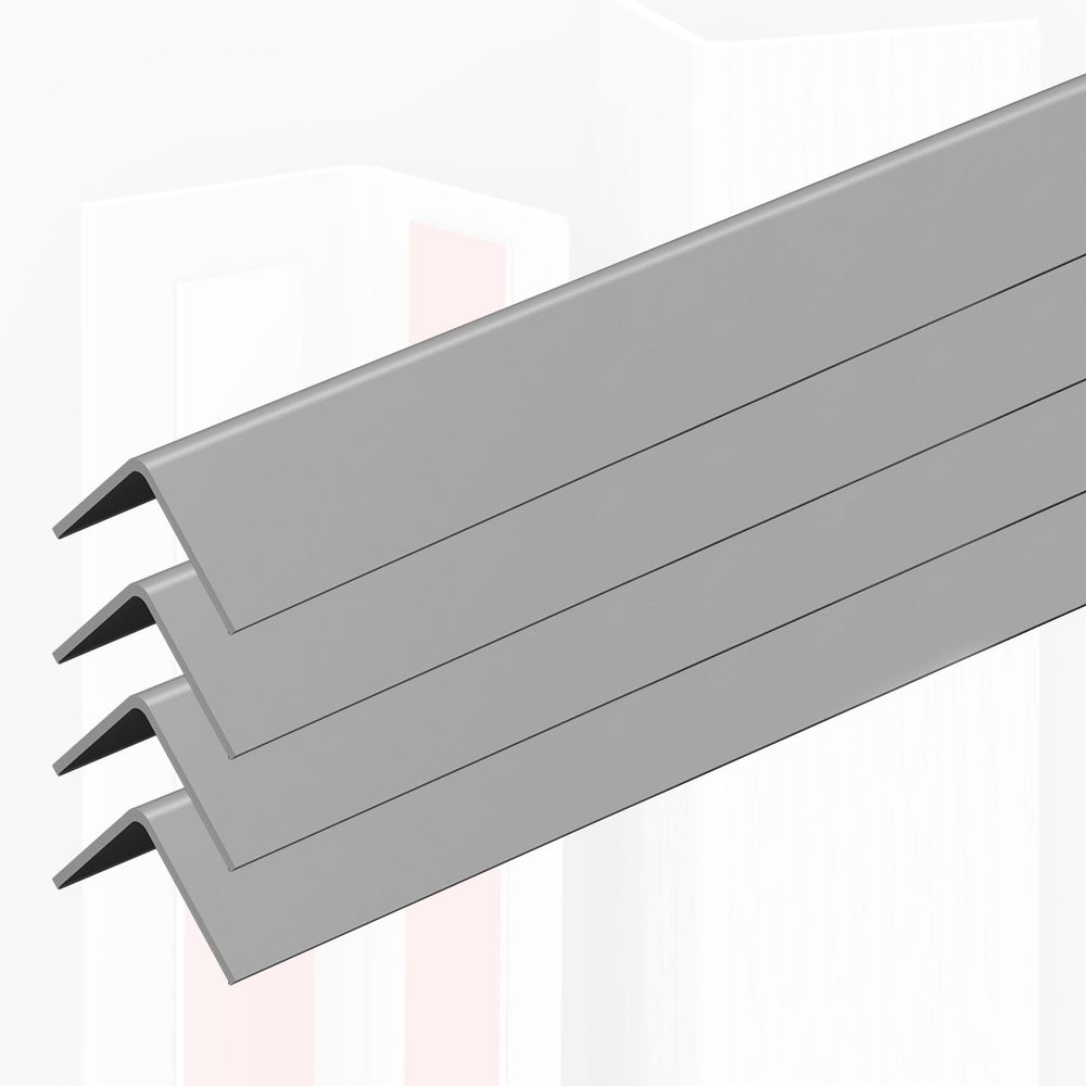 PVC Corner Trim, 90° Angle, Self-Adhesive, 183 cm, 4-Pack