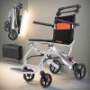 Folding Lightweight Transport Wheelchair with Brakes view 1