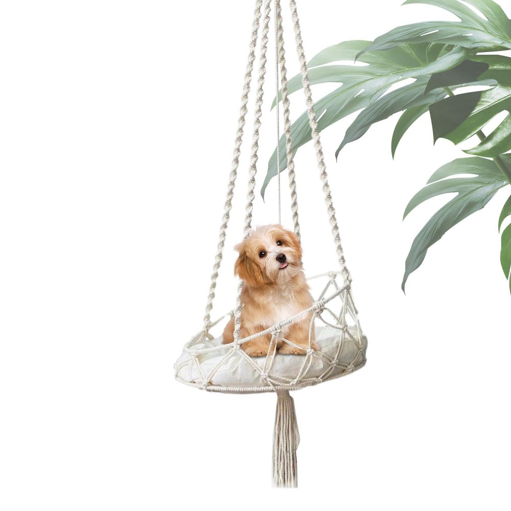 Elevated Cat Bed – Bohemian Hammock Swing