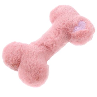 Squeaky Plush Bone Dog Toy, 18 x 10 cm