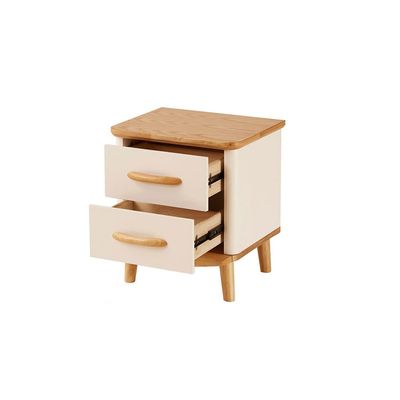 ALDDPWE Wooden Bedside Table with 2 Drawers