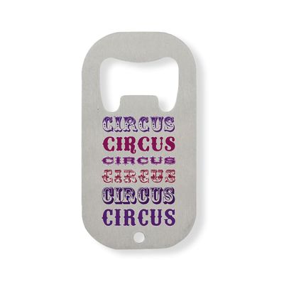Circus Vintage-Style Bottle Opener, “Performer” Slogan, Stainless Steel, Silver-Colored