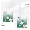 ASPOIJHN Dragonfly and Water Lily Print Reusable Shoulder Tote Bag view 3