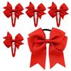 4 Red Butterfly Hair Clips and 1 Red Butterfly Hair Tie for Girls view 1