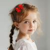 4 Red Butterfly Hair Clips and 1 Red Butterfly Hair Tie for Girls view 4