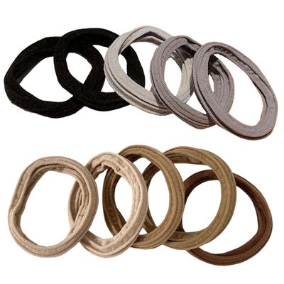 RAMGLYO 10-Pack Hair Ties with Zipper, Scrunchies, Black and Brown