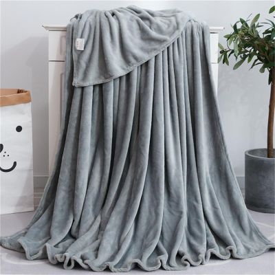 DOTBUY-SHOP Flannel Coral Fleece Blanket, Plush Boho Throw, Washable Cozy Blanket, 70 x 100 cm, Silver