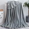 DOTBUY-SHOP Flannel Coral Fleece Blanket, Plush Boho Throw, Washable Cozy Blanket, 70 x 100 cm, Silver view 1