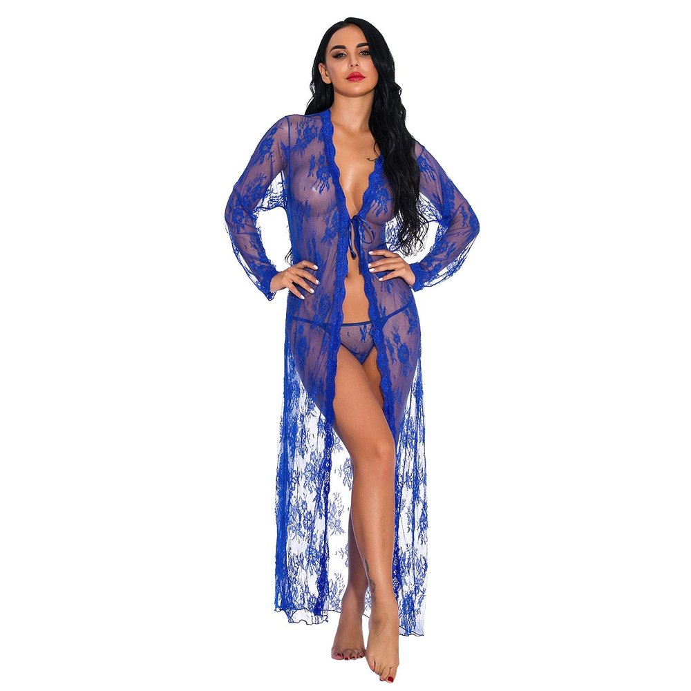 Beokeuioe Women's Lace Robe Set, Sheer Bridal Nightgown