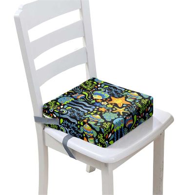 Surwin Non-Slip Booster Seat Cushion for Kids with Safety Buckles, Removable and Washable, Jellyfish, 40 x 40 x 10 cm