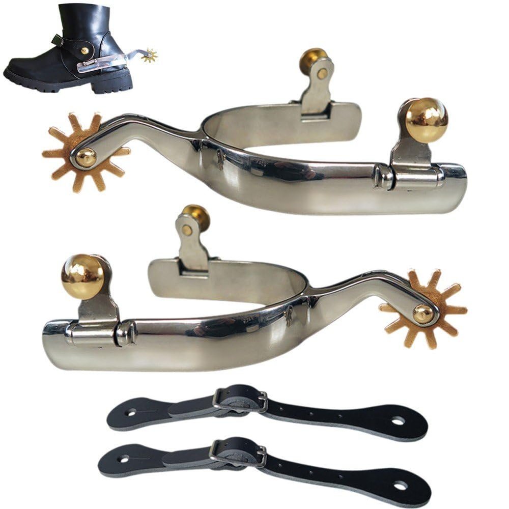 Ericetion Stainless Steel Horse Spurs with Copper Rowel
