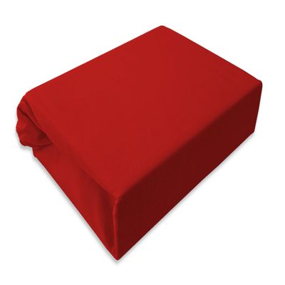 Jersey Fitted Sheet for Children, 80 x 160 cm, Red