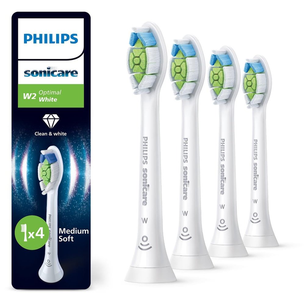 Philips Sonicare W2 Optimal White Original Replacement Brush Heads, White, 4-Pack, HX6064/87