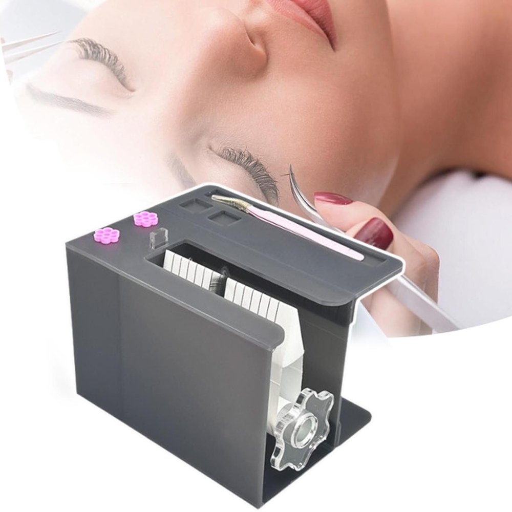 emobwdy Eyelash Separator, Mini Automatic-Rotating Lash Fan Machine, Black