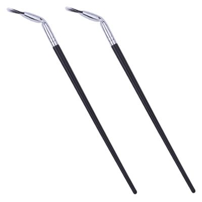 Fan Eyelash Brushes, 2 Count, Wooden Handle, Black