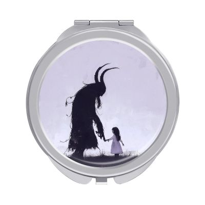 QWJKM Compact Folding Makeup Mirror, 1x/2x Magnification, 6.1 cm
