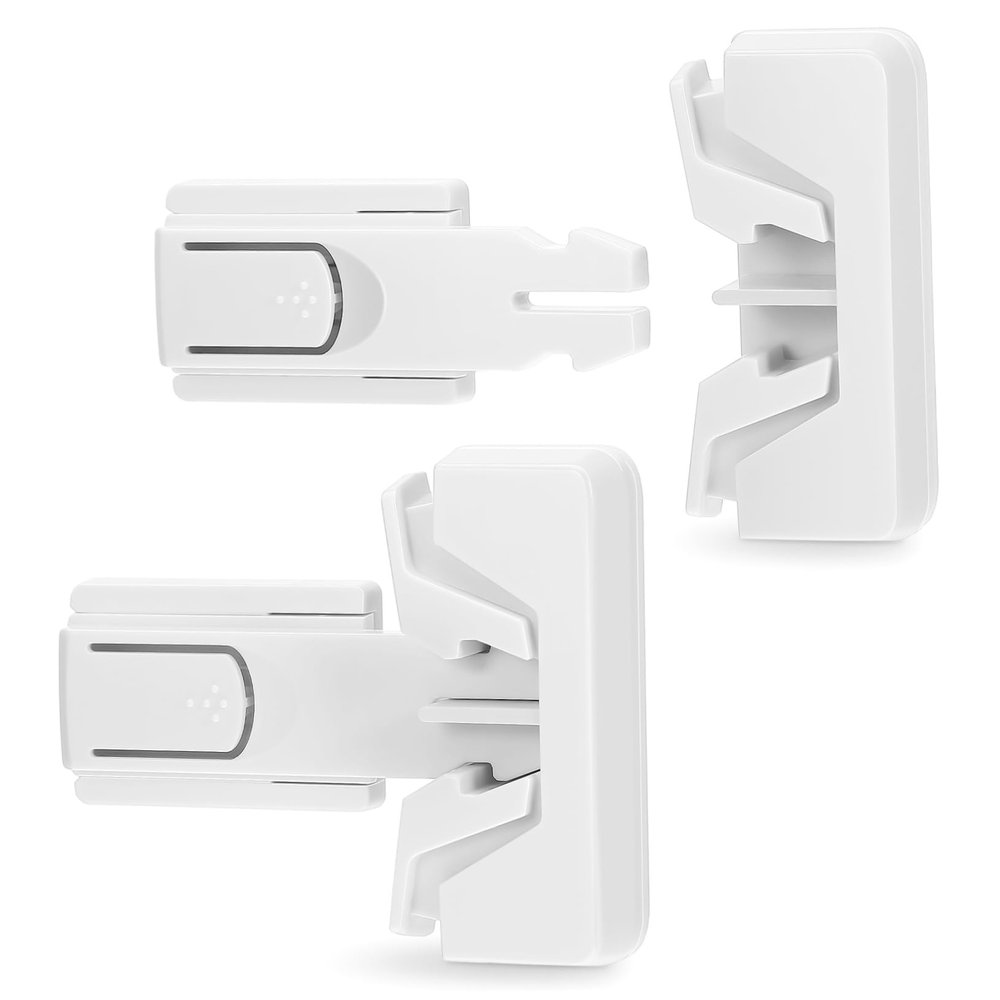 HEMOTON Child Safety Locks, Self-Adhesive, 2-Pack, White ABS
