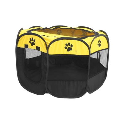 Yellow Octagonal Oxford Fabric Pet Playpen for Dogs and Cats