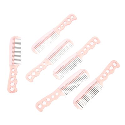 6-Piece Plastic and Stainless Steel Hairdressing Comb Set