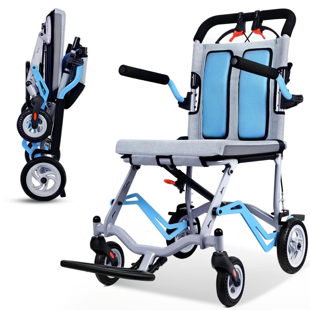 PNAJFUEL Ultralight Transport Wheelchair, Foldable