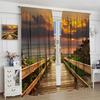 3D Kids' Room Blackout Curtain, Sunset Landscape, 220 x 215 cm view 4