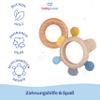 babynova Wood and Silicone Teething Ring, Yellow-Blue view 3