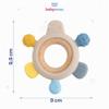 babynova Wood and Silicone Teething Ring, Yellow-Blue view 4
