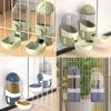 Giwnhvx Hanging Automatic Feeder and Waterer for Rabbits, Chinchillas, Guinea Pigs, and Hedgehogs, Small, Green view 2