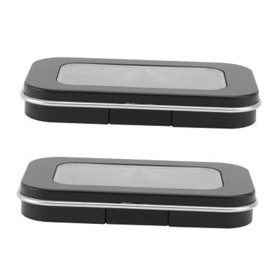 Baluue Empty Eyeshadow Organizers, 2-Piece Set, Black Plastic, Magnetic Closure, 2 Compartments