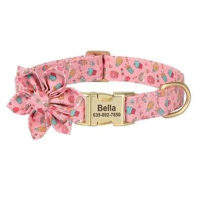 Personalized Dog Collar with Buckle, Pink, M
