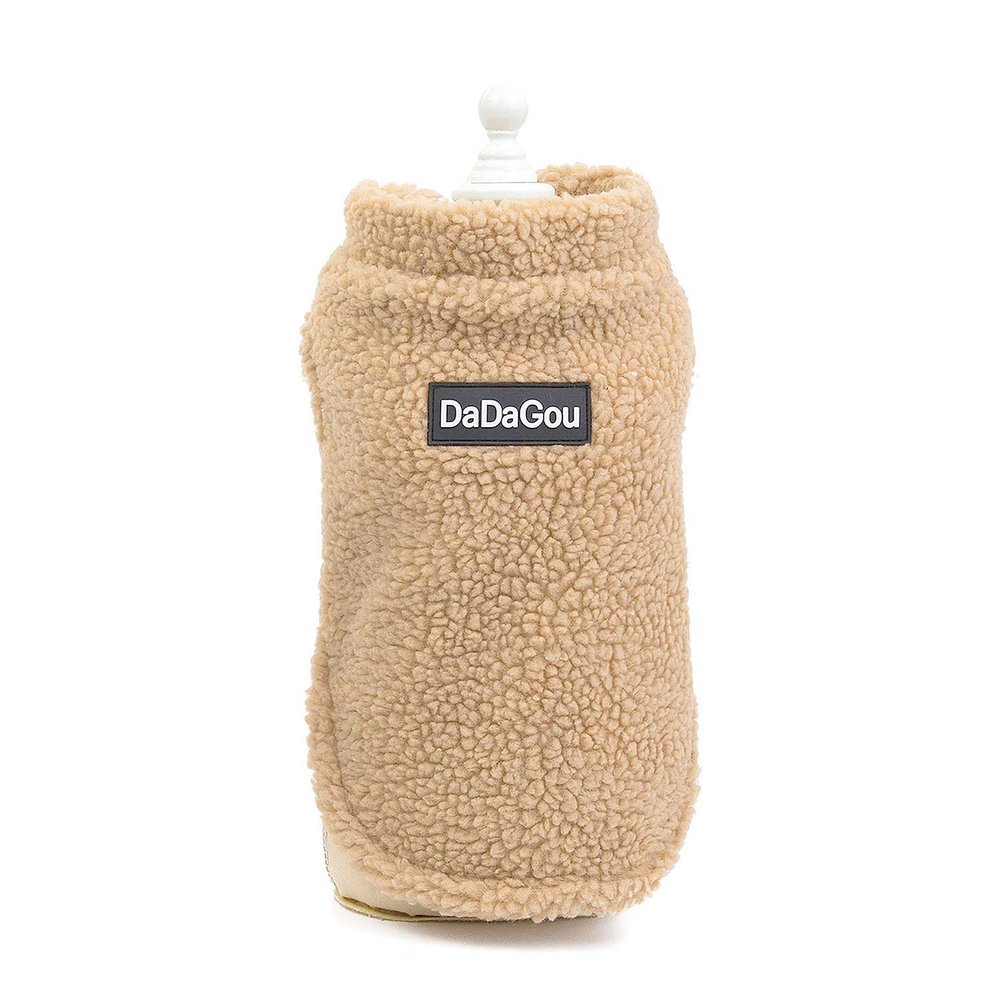 Soft Sherpa-Fleece Vest Jacket for Small Dogs and Cats, Sleeveless Winter Coat, Beige M/842