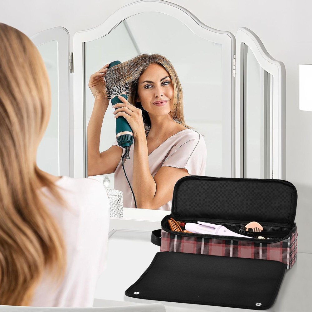 2-in-1 Curling Iron Travel Case with Detachable Heat-Resistant Mat