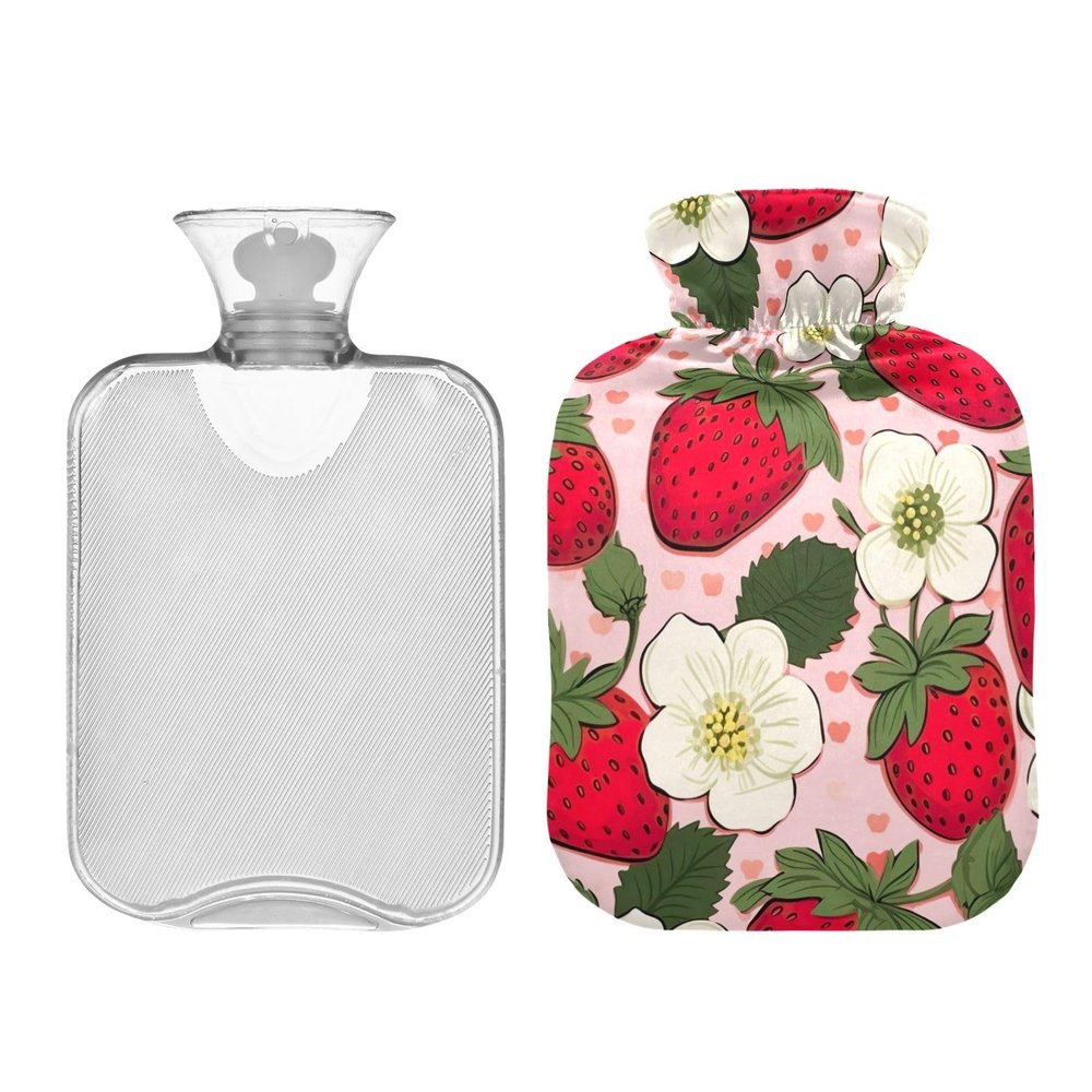 2 L Hot Water Bottle with Soft Floral Cover